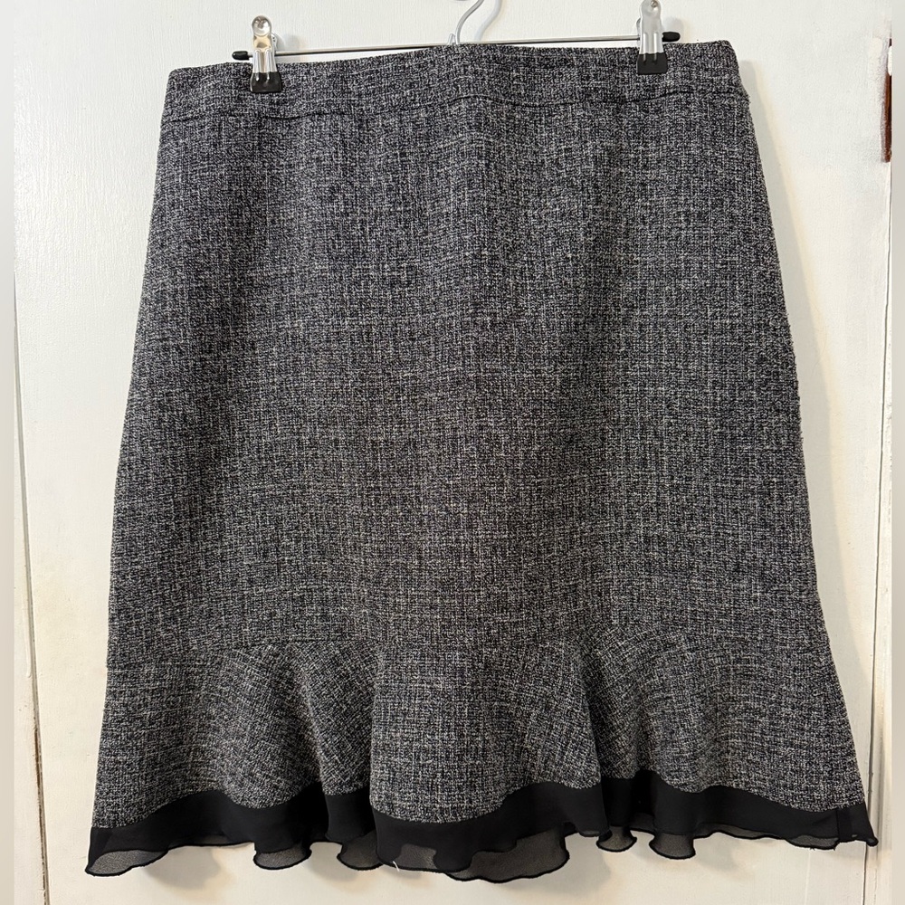 Laura Gray Tweed Skirt with Flutter Hem Detail